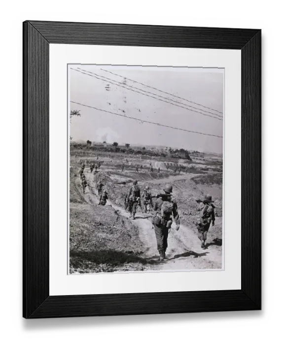 Framed Print : Soldiers Patrolling Dirt Road Framed Print : Soldiers Patrolling Dirt Road