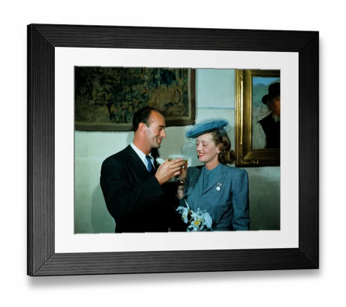 Framed Print : Bette Davis and William Sherry Toasting to Their Marriage Framed Print : Bette Davis and William Sherry Toasting to Their Marriage