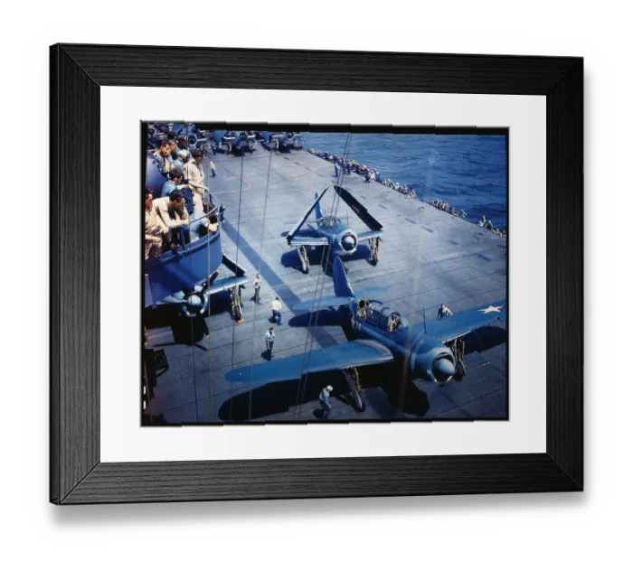 Framed Print : Men Working Around Plane on Ship Deck Framed Print : Men Working Around Plane on Ship Deck