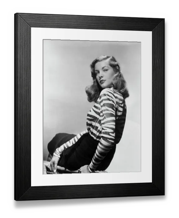 Framed Print : Lauren Bacall Looking Over Shoulder Framed Print : Lauren Bacall Looking Over Shoulder