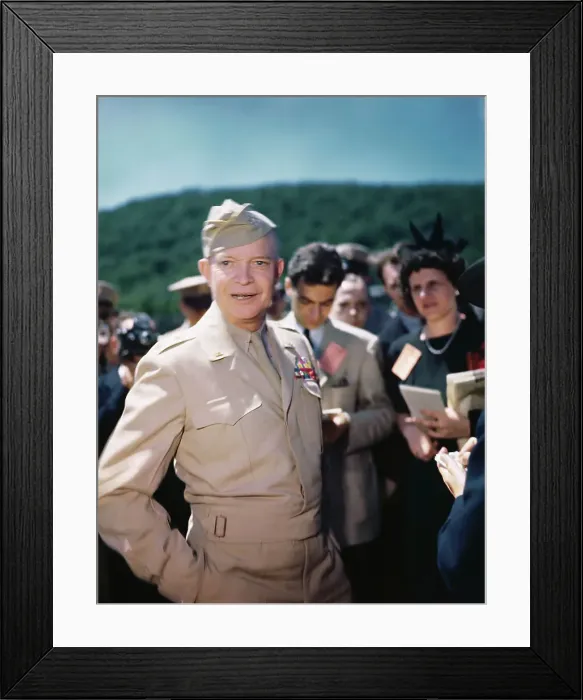 Framed Print : General Dwight Eisenhower Talking to Reporters Framed Print : General Dwight Eisenhower Talking to Reporters