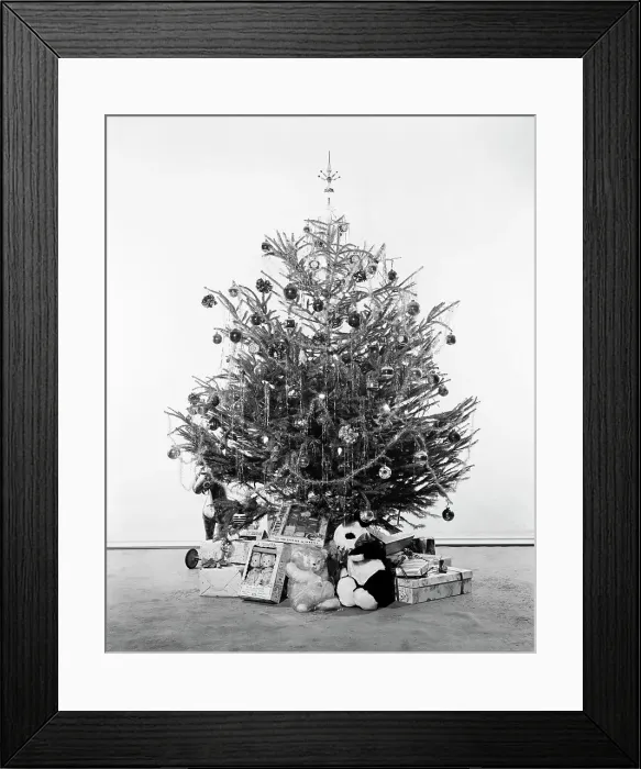 Framed Print : Christmas Tree with Presents and Toys Framed Print : Christmas Tree with Presents and Toys