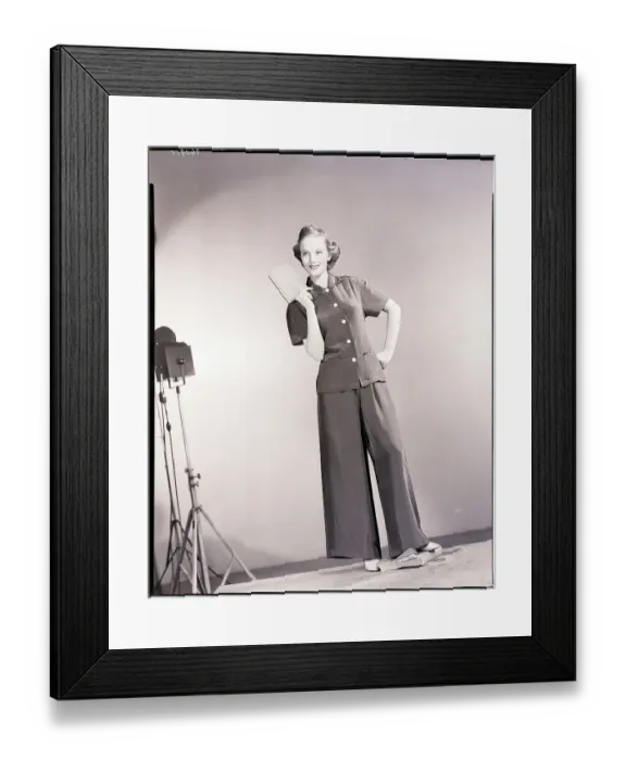 Framed Print : Woman Wearing Bell Bottom Trousers Framed Print : Woman Wearing Bell Bottom Trousers
