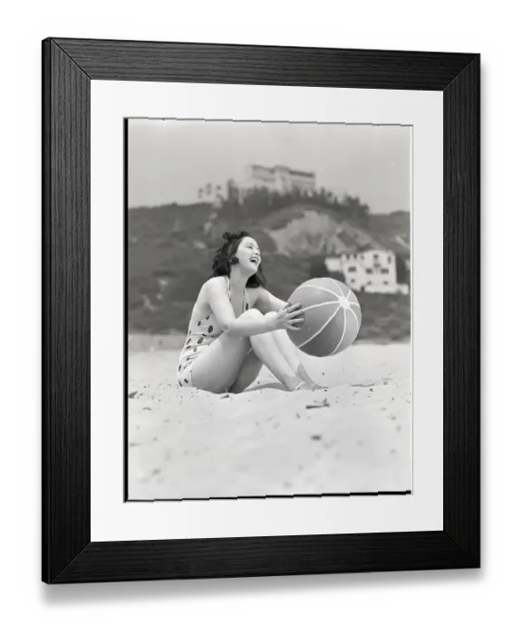 Framed Print : Woman with a Beach Ball Framed Print : Woman with a Beach Ball