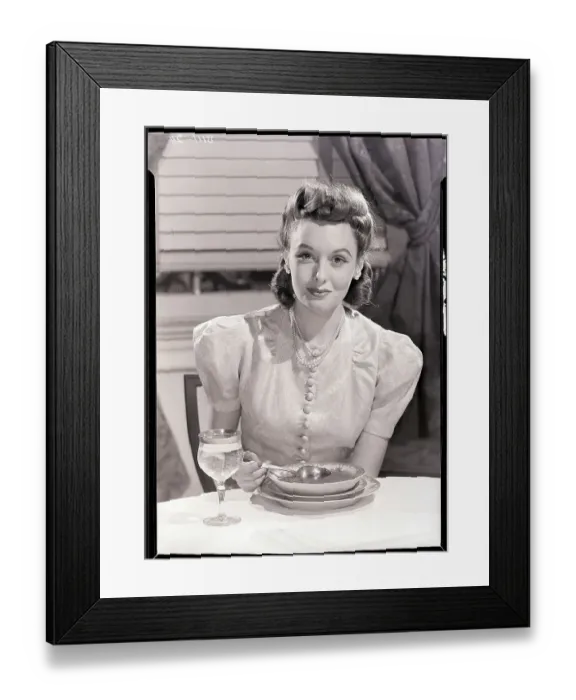 Framed Print : Woman Eating Soup Framed Print : Woman Eating Soup