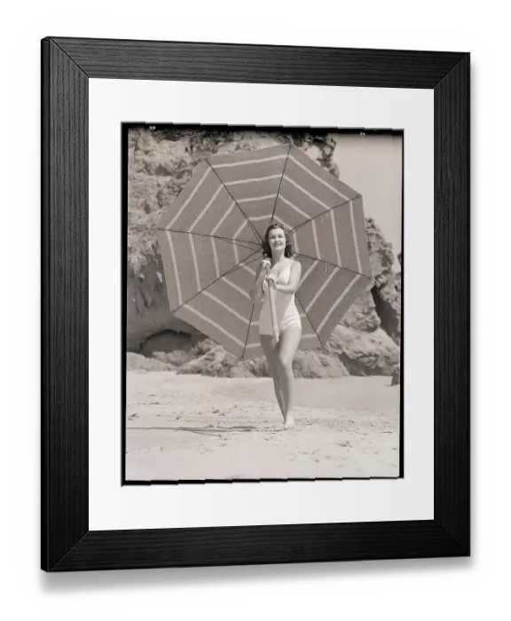 Framed Print : Woman Parades with Large Umbrella Framed Print : Woman Parades with Large Umbrella