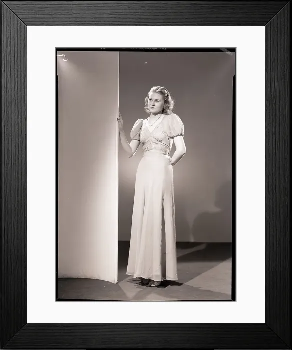 Framed Print : Woman Modeling Evening Gown Framed Print : Woman Modeling Evening Gown