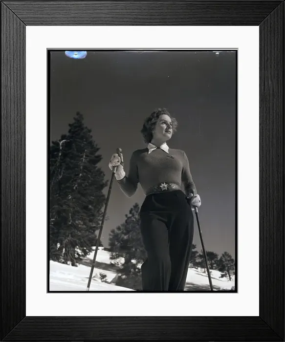 Framed Print : Woman Modelling Ski Clothing Framed Print : Woman Modelling Ski Clothing