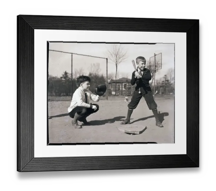 Framed Print : Boys Playing Baseball Framed Print : Boys Playing Baseball