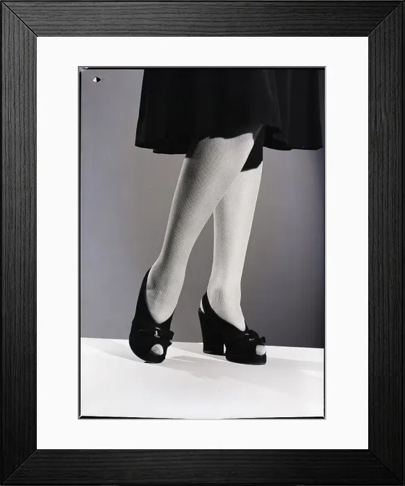 Framed Print : Legs and Shoes of Woman