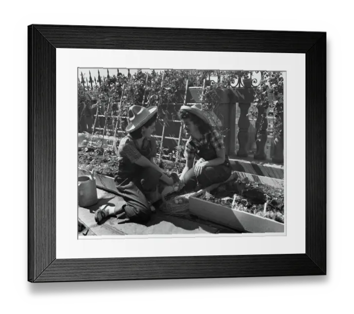 Framed Print : College Students at a Victory Garden Framed Print : College Students at a Victory Garden