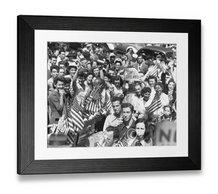 Framed Print : Crowd Celebrating The World War Ii End Framed Print : Crowd Celebrating The World War Ii End