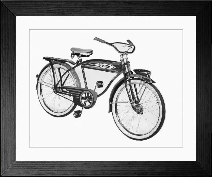 Framed Print : Bicycle. (Original Caption). Side view of a boy's bicycle. Photgraph, ca. 1945. BPA 2 #952 Framed Print : Bicycle. (Original Caption). Side view of a boy's bicycle. Photgraph, ca. 1945. BPA 2 #952
