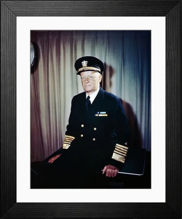 Framed Print : Admiral Chester W. Nimitz Leaning on his Chair Framed Print : Admiral Chester W. Nimitz Leaning on his Chair