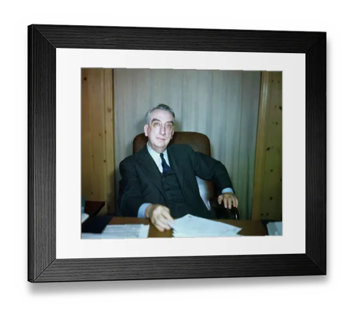 Framed Print : Fred Vinson Sitting at Desk