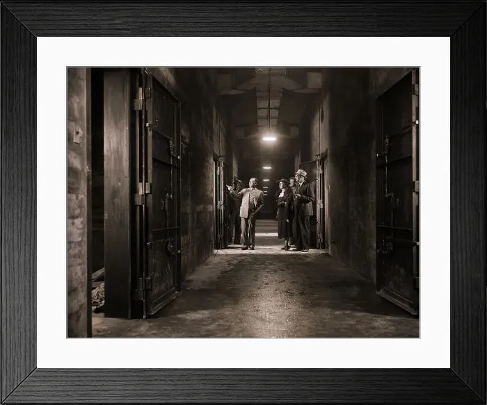 Framed Print : People Inspecting a Silver Vault