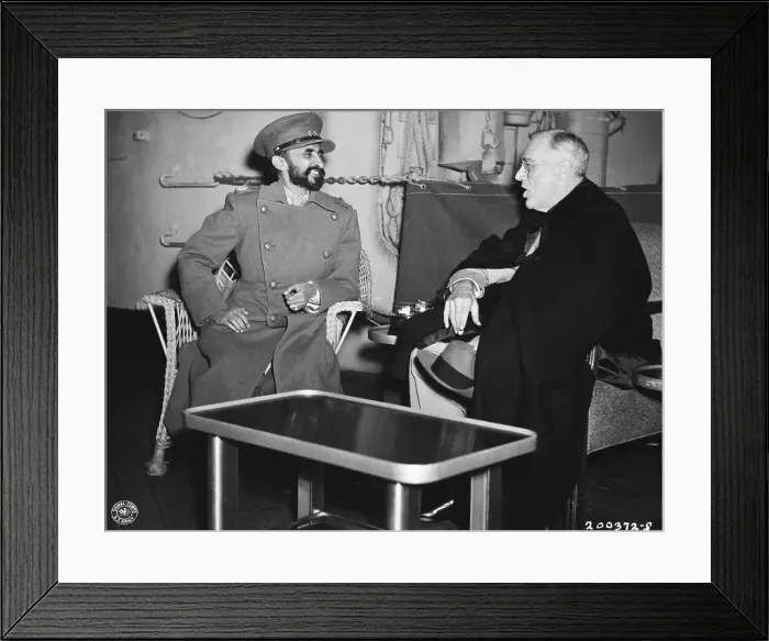 Framed Print : Haile Selassie Chatting with Franklin Roosevelt Framed Print : Haile Selassie Chatting with Franklin Roosevelt