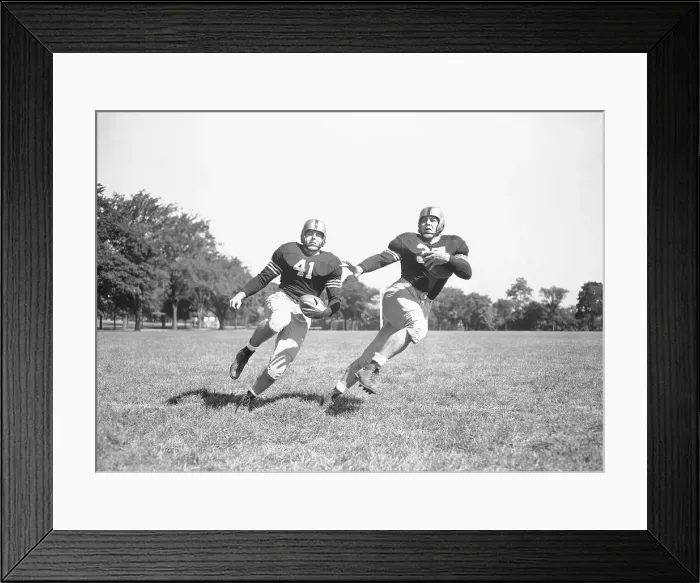 Framed Print : Football Player Felix Blanchard and Teammate During Practice Framed Print : Football Player Felix Blanchard and Teammate During Practice