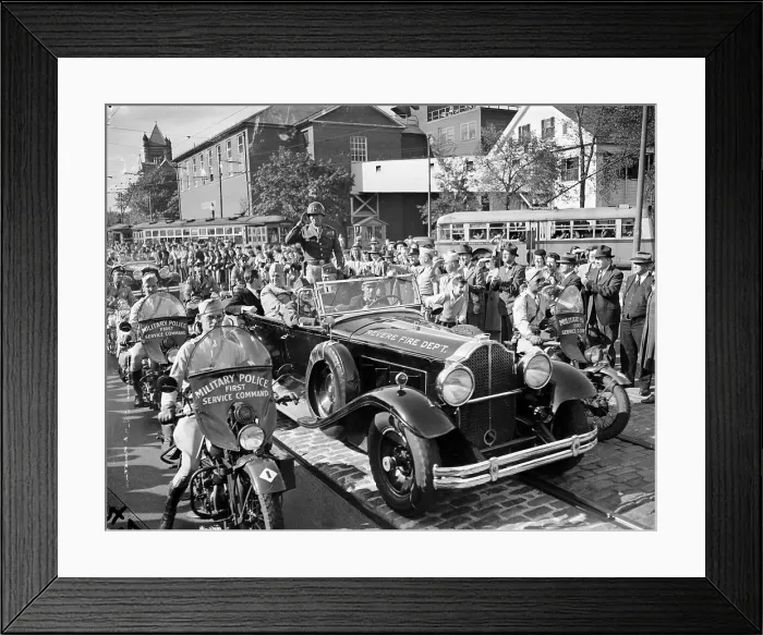 Framed Print : General Patton Saluting During Parade Framed Print : General Patton Saluting During Parade