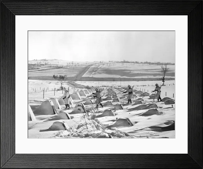 Framed Print : Soldiers Skiing on Snowcapped Siegfried Line Framed Print : Soldiers Skiing on Snowcapped Siegfried Line