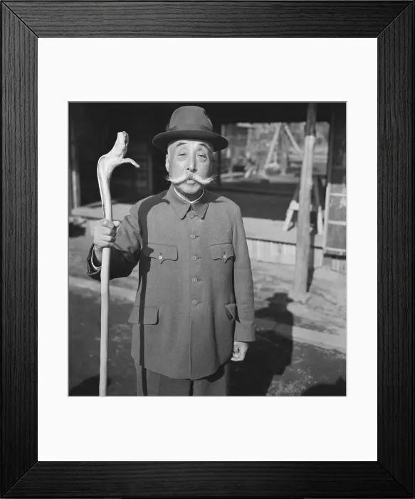 Framed Print : Japanese Man with Large Mustache Framed Print : Japanese Man with Large Mustache