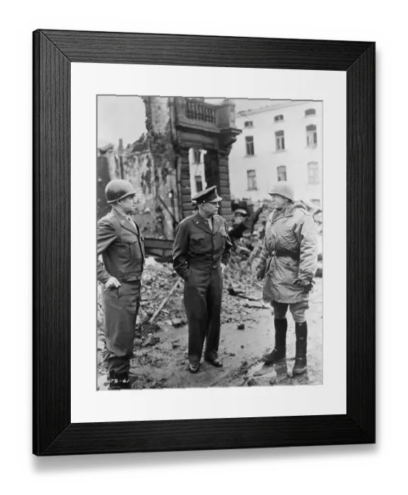 Framed Print : Generals Bradley, Eisenhower, and Patton Framed Print : Generals Bradley, Eisenhower, and Patton