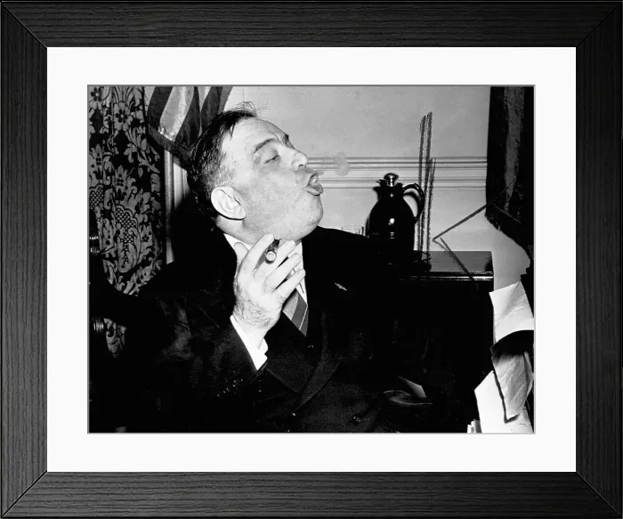 Framed Print : Mayor La Guardia Blowing Smoke Rings Framed Print : Mayor La Guardia Blowing Smoke Rings