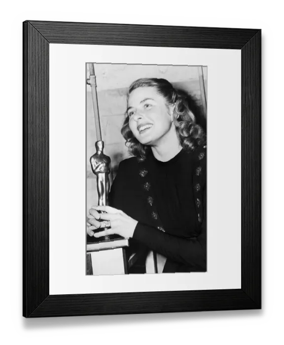 Framed Print : Ingrid Bergman Holding Oscar Award Framed Print : Ingrid Bergman Holding Oscar Award