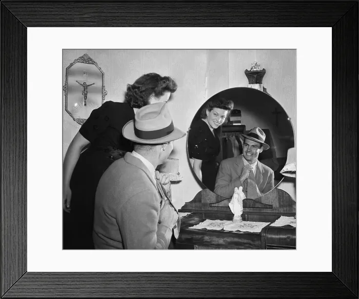 Framed Print : Charles W. Hesser Putting on Suit Framed Print : Charles W. Hesser Putting on Suit