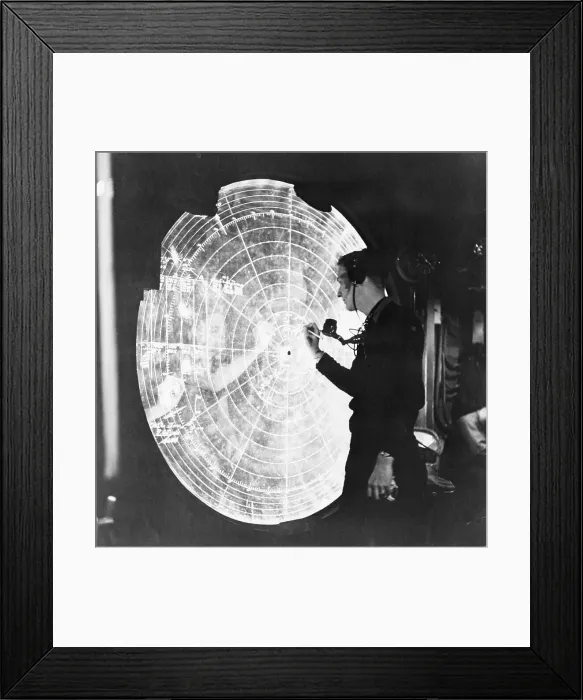 Framed Print : Charting Radar Information