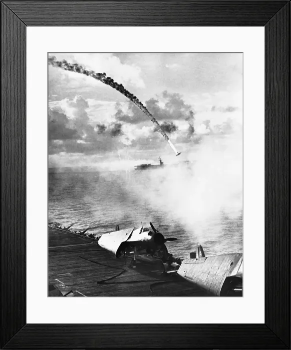 Framed Print : Japanese Plane Crashing in the Pacific Framed Print : Japanese Plane Crashing in the Pacific