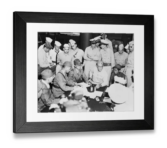Framed Print : Admiral Sakaibara Signs Surrender Framed Print : Admiral Sakaibara Signs Surrender