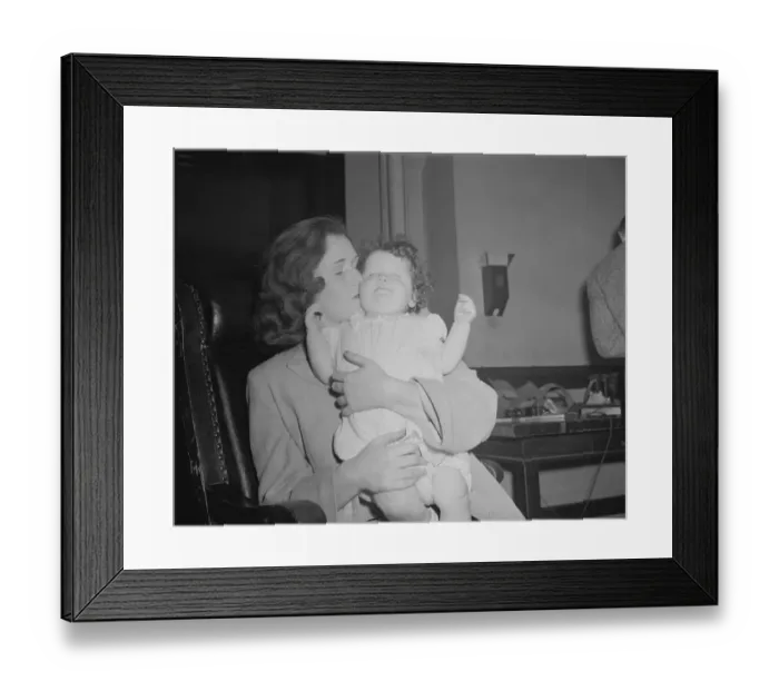 Framed Print : Joan Barry Kissing Her Daughter Framed Print : Joan Barry Kissing Her Daughter