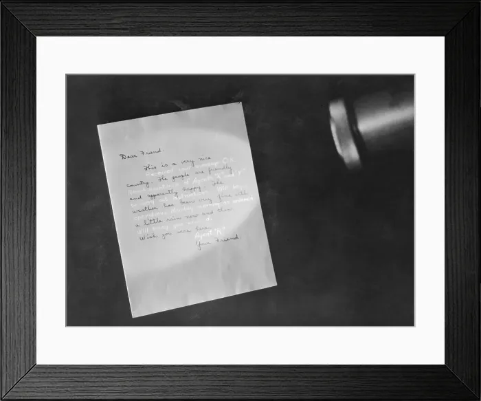 Framed Print : Letter Showing Invisible Ink Framed Print : Letter Showing Invisible Ink