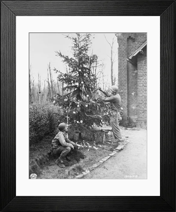 Framed Print : Soldiers Decorating Christmas Tree Framed Print : Soldiers Decorating Christmas Tree