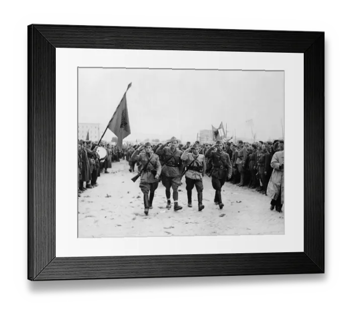 Framed Print : Albanian Partisans Parading Through Tirana Framed Print : Albanian Partisans Parading Through Tirana