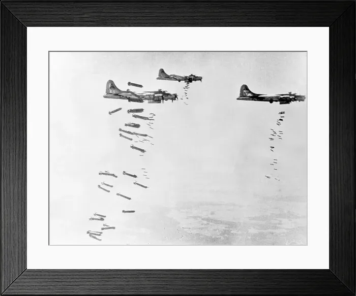 Framed Print : Military Airplanes Dropping Shells over Germany Framed Print : Military Airplanes Dropping Shells over Germany