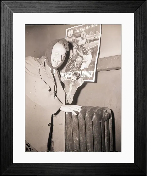 Framed Print : Jimmy Durante Bundles Against Cold Framed Print : Jimmy Durante Bundles Against Cold