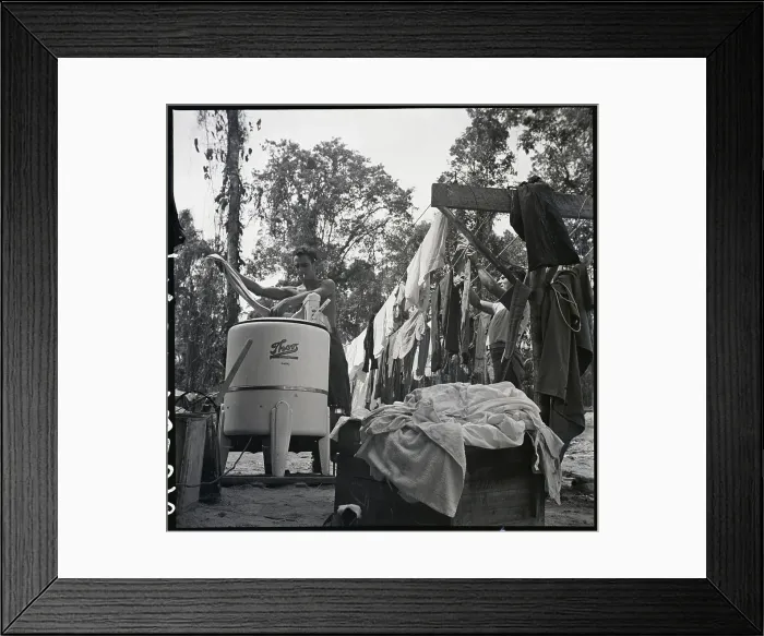 Framed Print : Seamen Take Time Out To Do Their Laundry