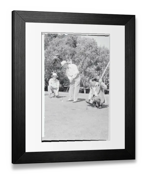 Framed Print : Eddie Arcaro with Friends on The Green
