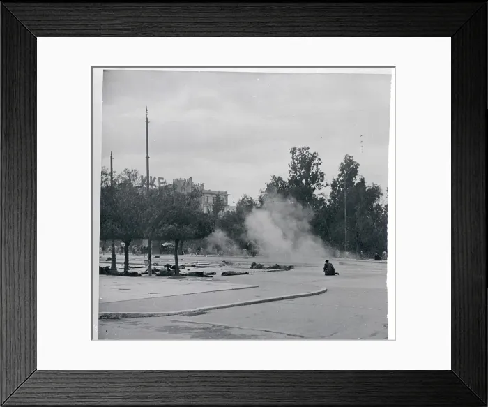 Framed Print : Smoke over Athens Citizens and Police During Violent Protest Framed Print : Smoke over Athens Citizens and Police During Violent Protest
