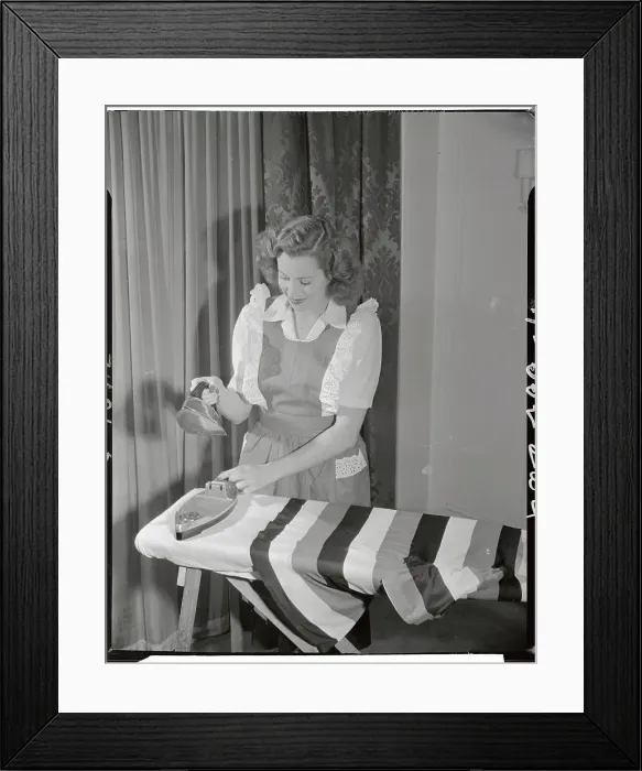 Framed Print : Kitty Carlisle with Cordless Iron Framed Print : Kitty Carlisle with Cordless Iron