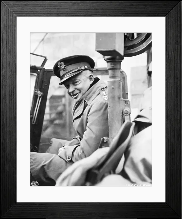 Framed Print : General Eisenhower Visits Front Lines Framed Print : General Eisenhower Visits Front Lines