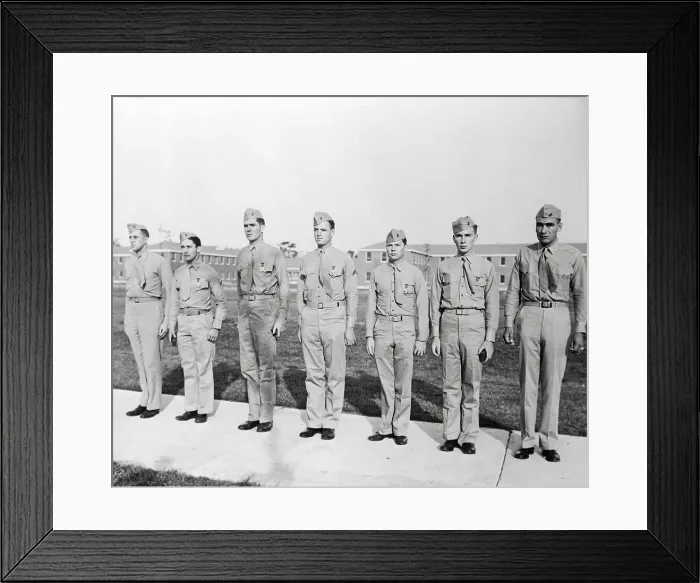 Framed Print : Marines Receiving Purple Hearts