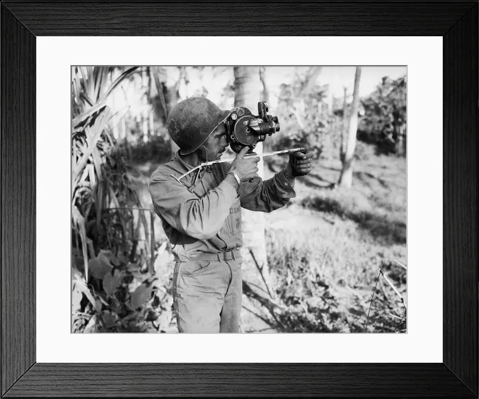 Framed Print : Don Senick Taking Newsreel Footage Framed Print : Don Senick Taking Newsreel Footage