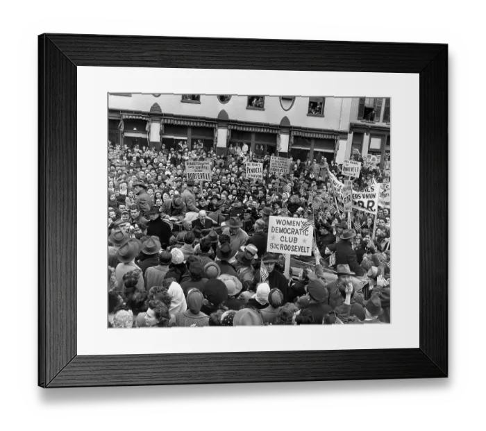 Framed Print : Crowd Surrounding President Roosevelt Framed Print : Crowd Surrounding President Roosevelt