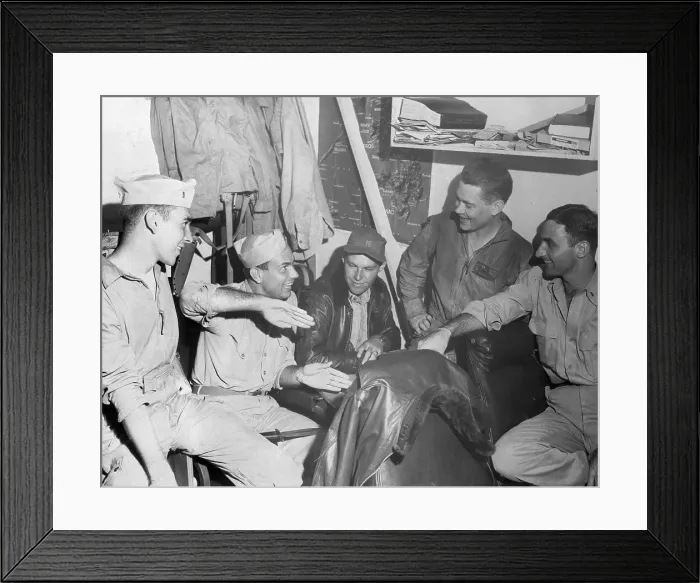 Framed Print : Pilots Sharing Stories Framed Print : Pilots Sharing Stories
