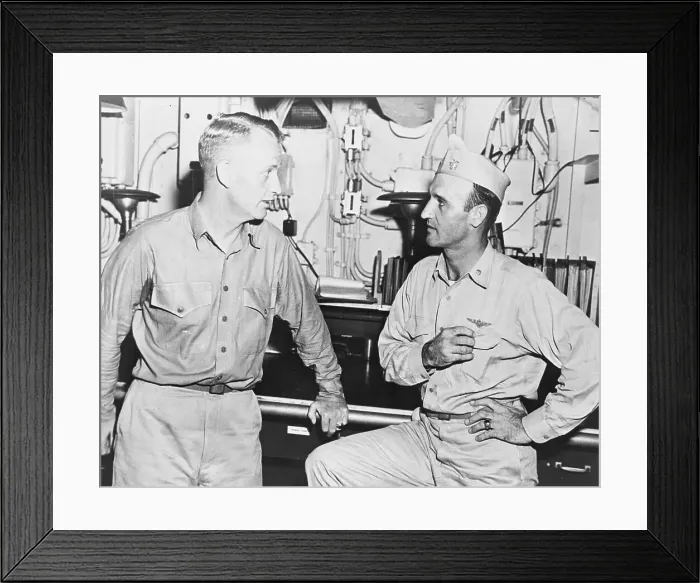 Framed Print : David McCampbell Conversing with A.A. Burke Framed Print : David McCampbell Conversing with A.A. Burke