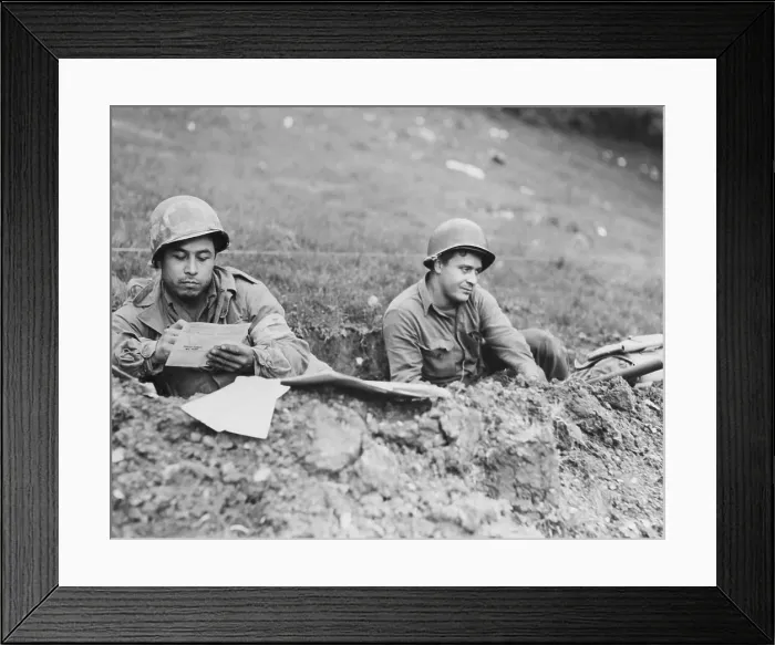 Framed Print : Soldiers Voting from Their Foxhole Framed Print : Soldiers Voting from Their Foxhole