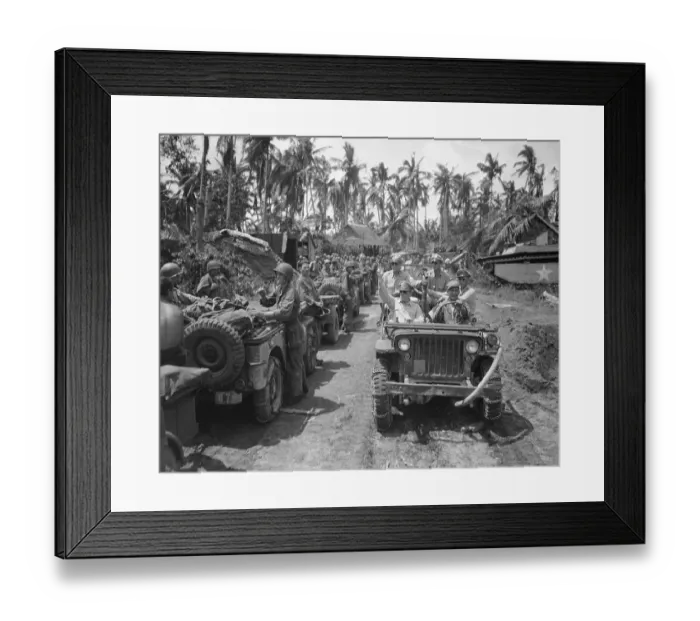 Framed Print : Douglas MacArthur Waving to Troops Framed Print : Douglas MacArthur Waving to Troops